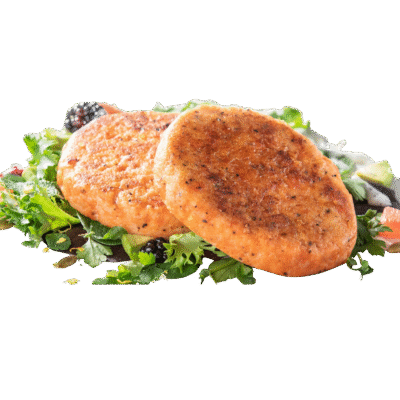 Salmon Burgers 10lb box (32 pcs)